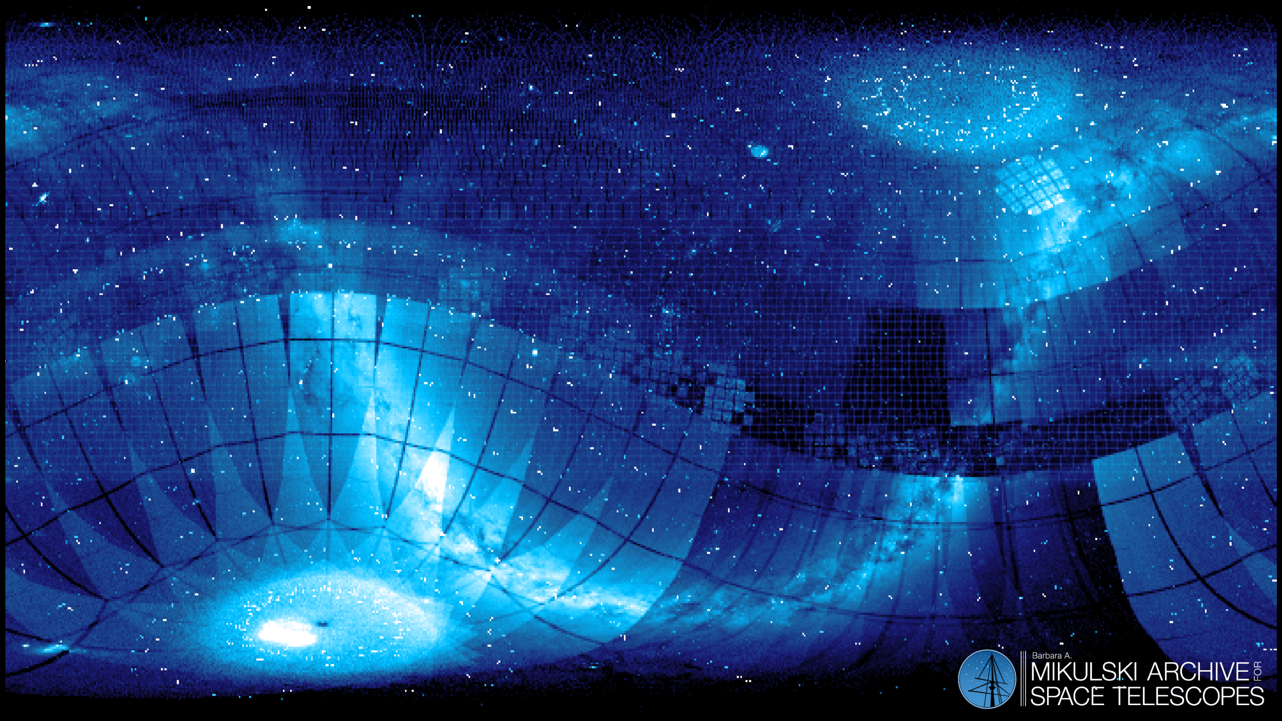 Image of all the data held in teh MAST archive projected onto a plane.